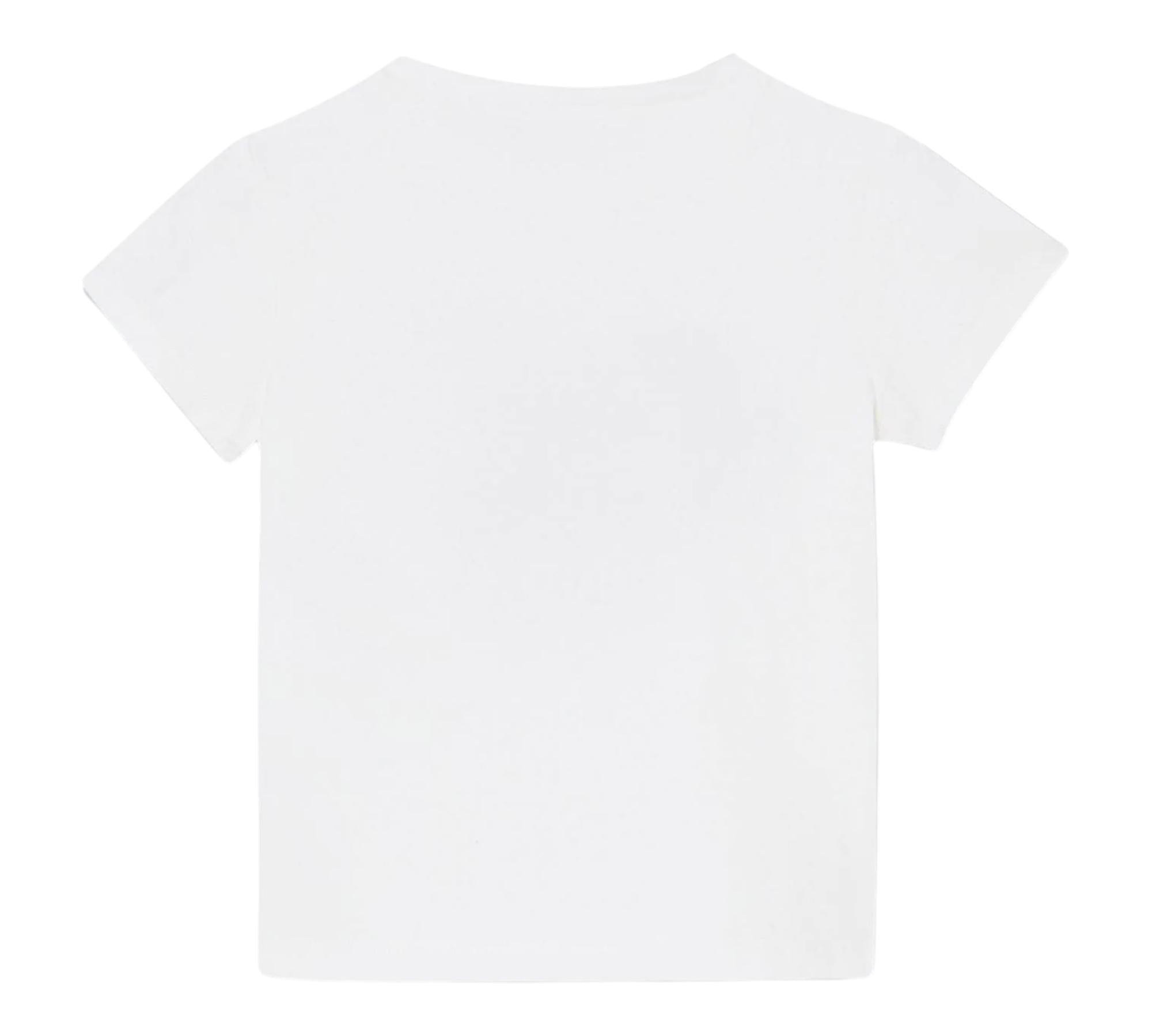 Liu Jo T-Shirt Girocollo Tinta Unita con Stampa E Brillantini per Neonata KA5093NX BIANCO LIU JO 