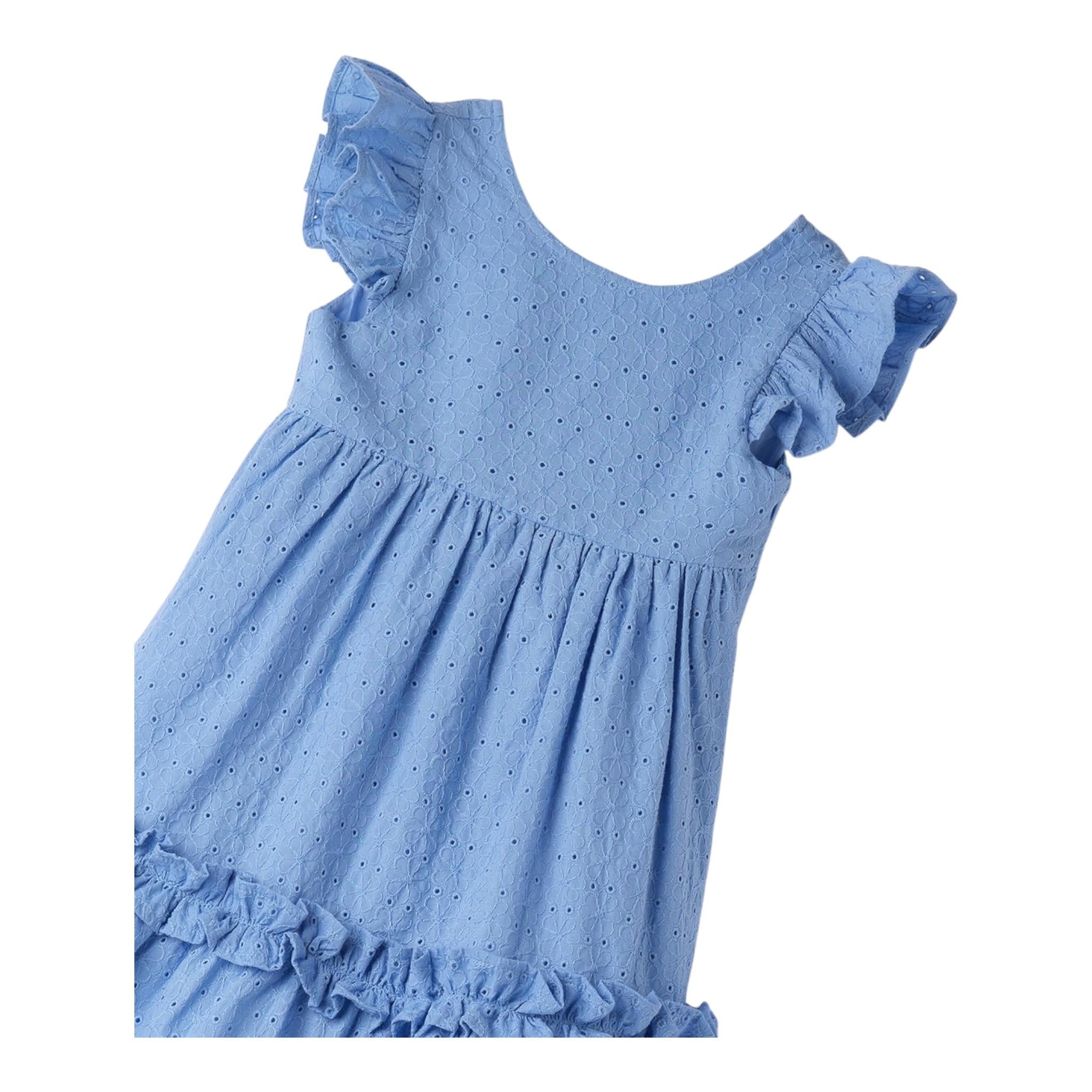 Sarabanda Abito Giromanica Traforato Tinta Unita per Neonata 0B339X AZZURRO SARABANDA 