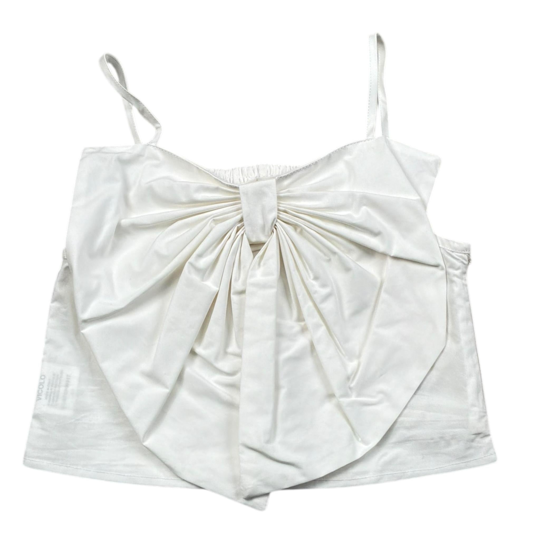 Vicolo Top Bretelline Tinta Unita con Fiocco per Bambina 3146TOP00317X BIANCO VICOLO 