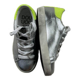 Dou Dou Sneakers Tinta Unita Con Lacci E Stampa Logo Argento Per Bambina