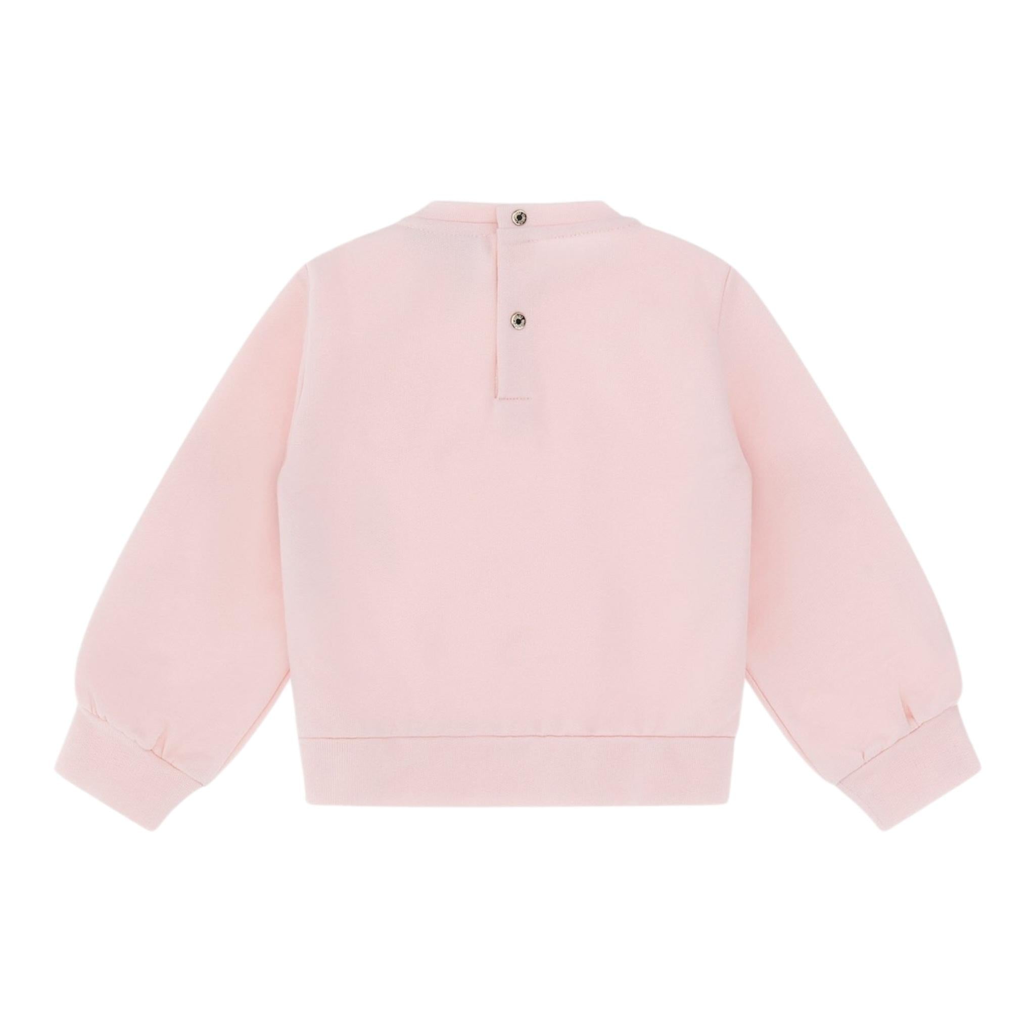 ROBERTO CAVALLI felpa chiusa girocollo tinta unita con stampa in contrasto Rosa per Bambina TJT661J ROSA ROBERTO CAVALLI 