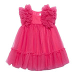 Abel & Lula Abito Tinta Unita con Rouches per Bambina 50299 ROSA FLUO ABEL & LULA 