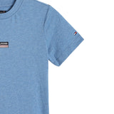 Tommy Hilfiger T-Shirt Girocollo Tinta Unita con Logo per Bambino KB0KB09362 AZZURRO TOMMY HILFIGER 