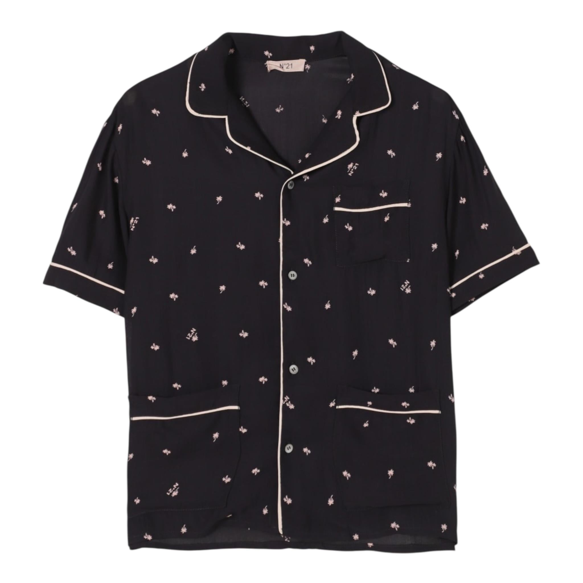 N°21 Camicia Tinta Unita con Stampa per Bambina N2100Z NERO N°21 