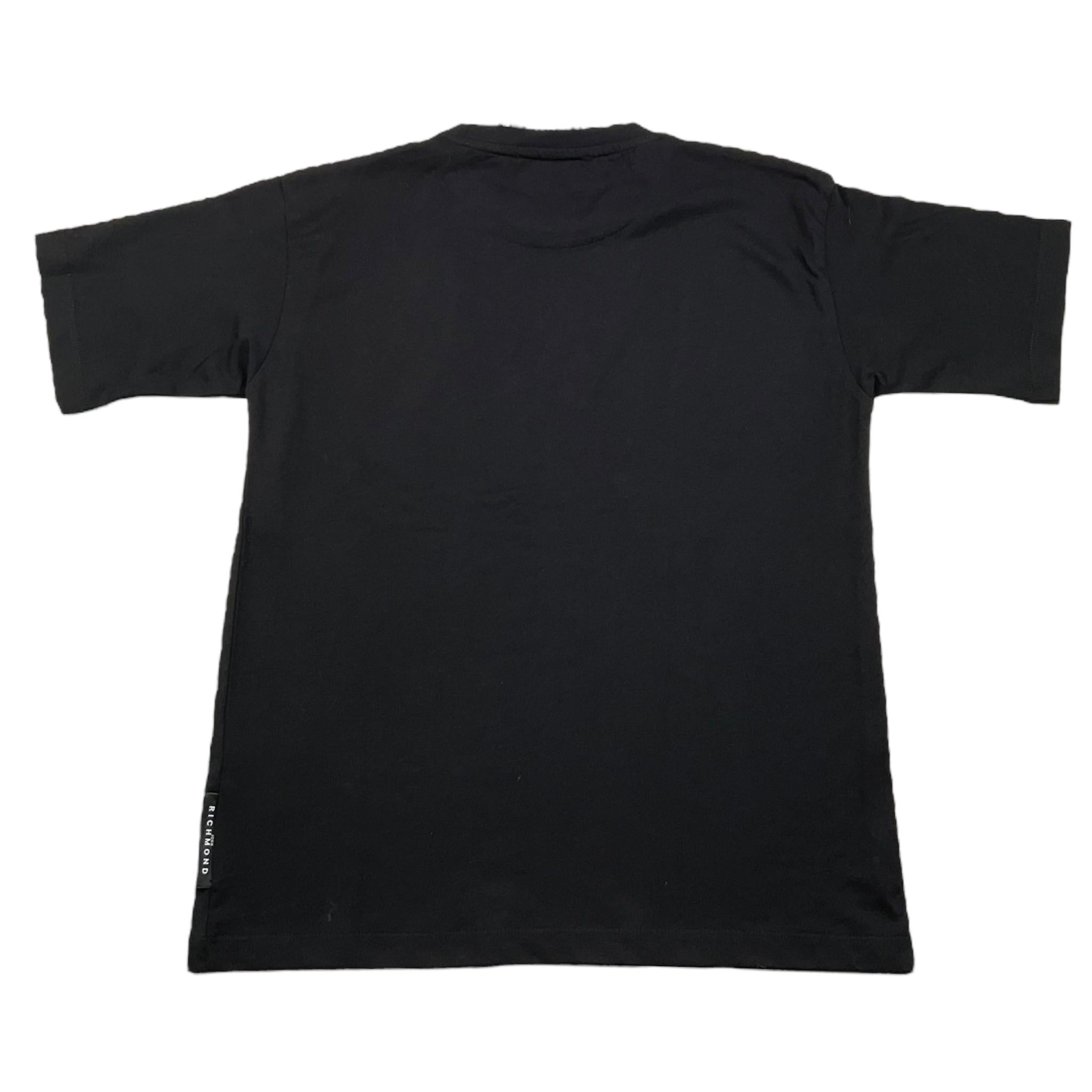 JOHN RICHMOND t-shirt girocollo tinta unita con stampa in contrasto Nero per Bambino RGA25063TS NERO JOHN RICHMOND 