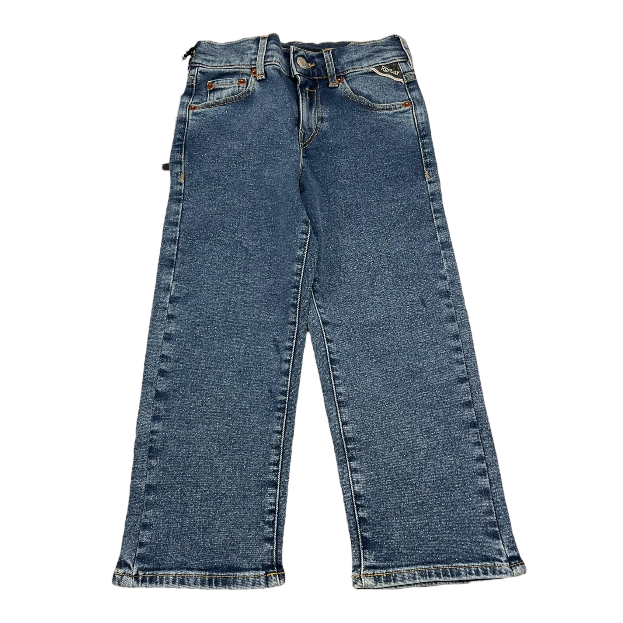 Replay Jeans Tinta Unita con Girovita Regolabile per Bambino SB9Z1 BLU REPLAY 