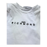 John Richmond T-Shirt Girocollo Tinta Unita con Logo Modello Crop per Bambina RGP26123TS BIANCO JOHN RICHMOND 