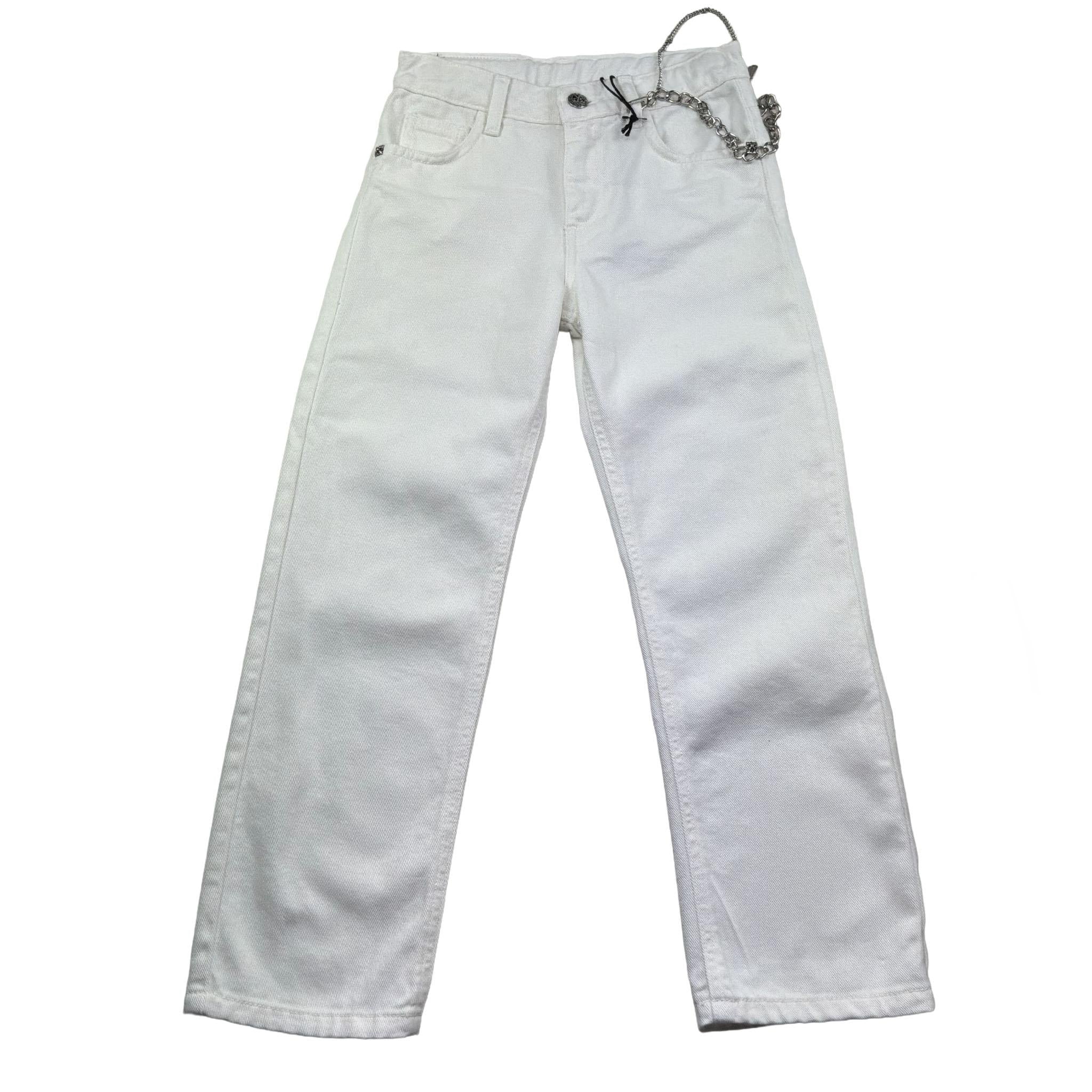 John Richmond Jeans Tinta Unita con Catena per Bambino RBP26227PA BIANCO JOHN RICHMOND 