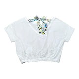 Please T-Shirt Tinta Unita con Elastico per Bambina MBC4030G72 BIANCO PLEASE 