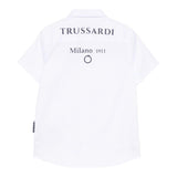 Trussardi Camicia Mezza Manica Tinta Unita con Logo per Bambino TBP25050CA BIANCO TRUSSARDI 