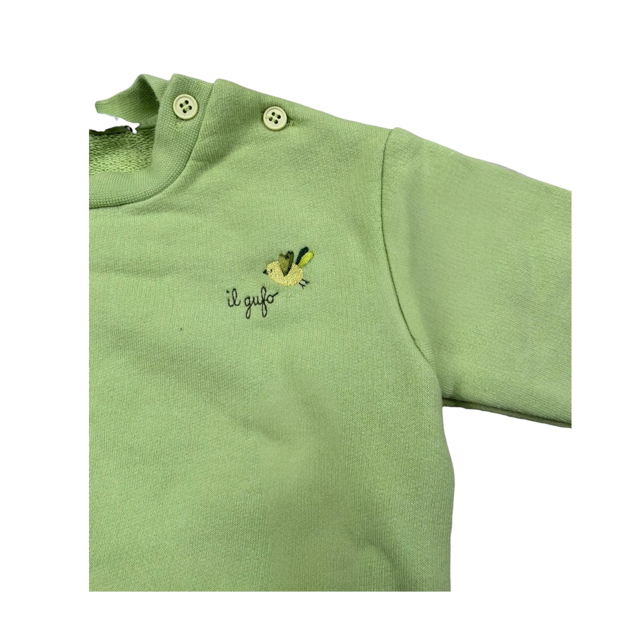 Il Gufo Completo 2 Pezzi Felpa-Pantalone Tinta Unita per Neonata P25DP543MF701 VERDE IL GUFO 