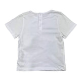 Carre'Ment Beau T-Shirt Girocollo Tinta Unita Con Stampa In Contrasto Bianco Per Neonato