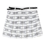 Liu Jo Short Finta Gonna-Cintura Tinta Unita Logata per Bambina GA5193 BIANCO LIU JO 
