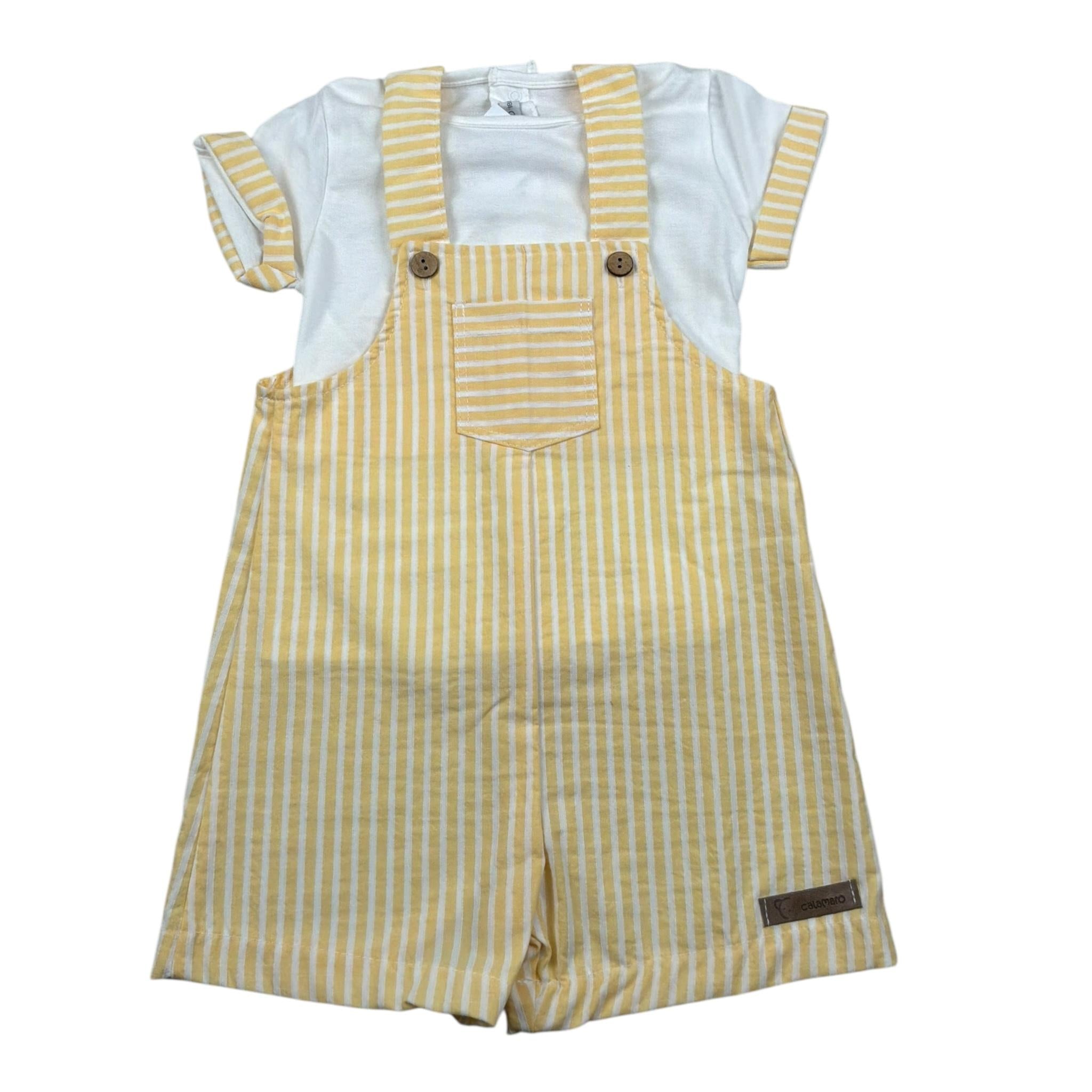 Calamaro Completo 2 Pezzi T-Shirt-Salopette per Neonato 11110 GIALLO CALAMARO 