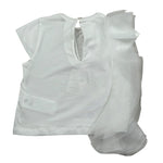 M+E' T-Shirt Girocollo tinta unita con Tulle Bianco per Bambina UE1768X BIANCO M+E' 