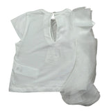 M+E' T-Shirt Girocollo tinta unita con Tulle Bianco per Bambina UE1768X BIANCO M+E' 