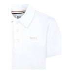 Boss Polo Mezza Manica Tinta Unita con Logo per Bambino J52017X BIANCO BOSS 