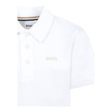 Boss Polo Mezza Manica Tinta Unita con Logo per Bambino J52017X BIANCO BOSS 