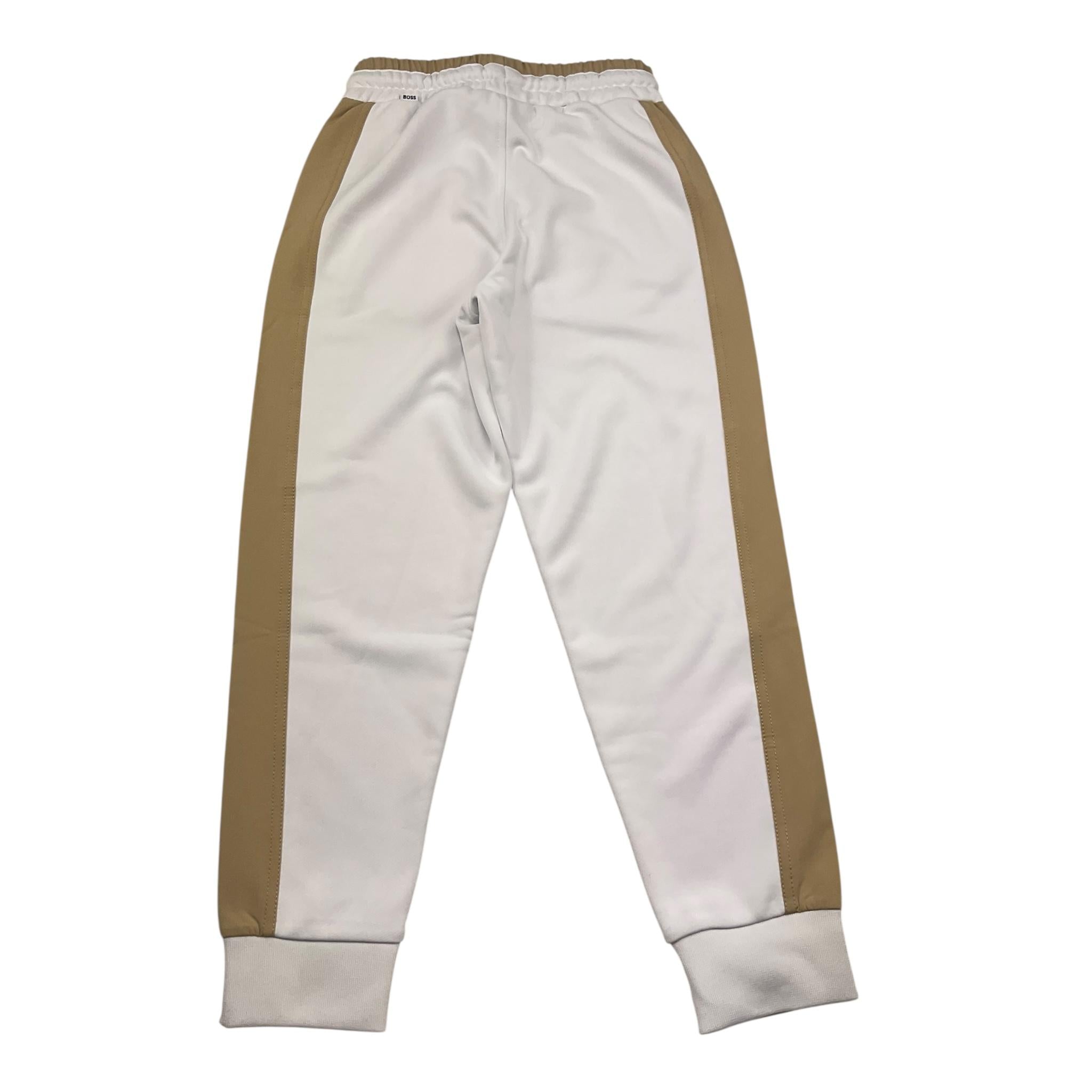 Boss Pantalone Tuta Tinta Unita con Profili In Contrasto per Bambino J52000 BIANCO BOSS 