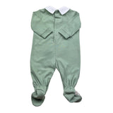 Isabel & Martinez Tutina Manical Unga Tinta Unita con Colletto per Neonato IM25N471 VERDE ISABEL & MARTINEZ 