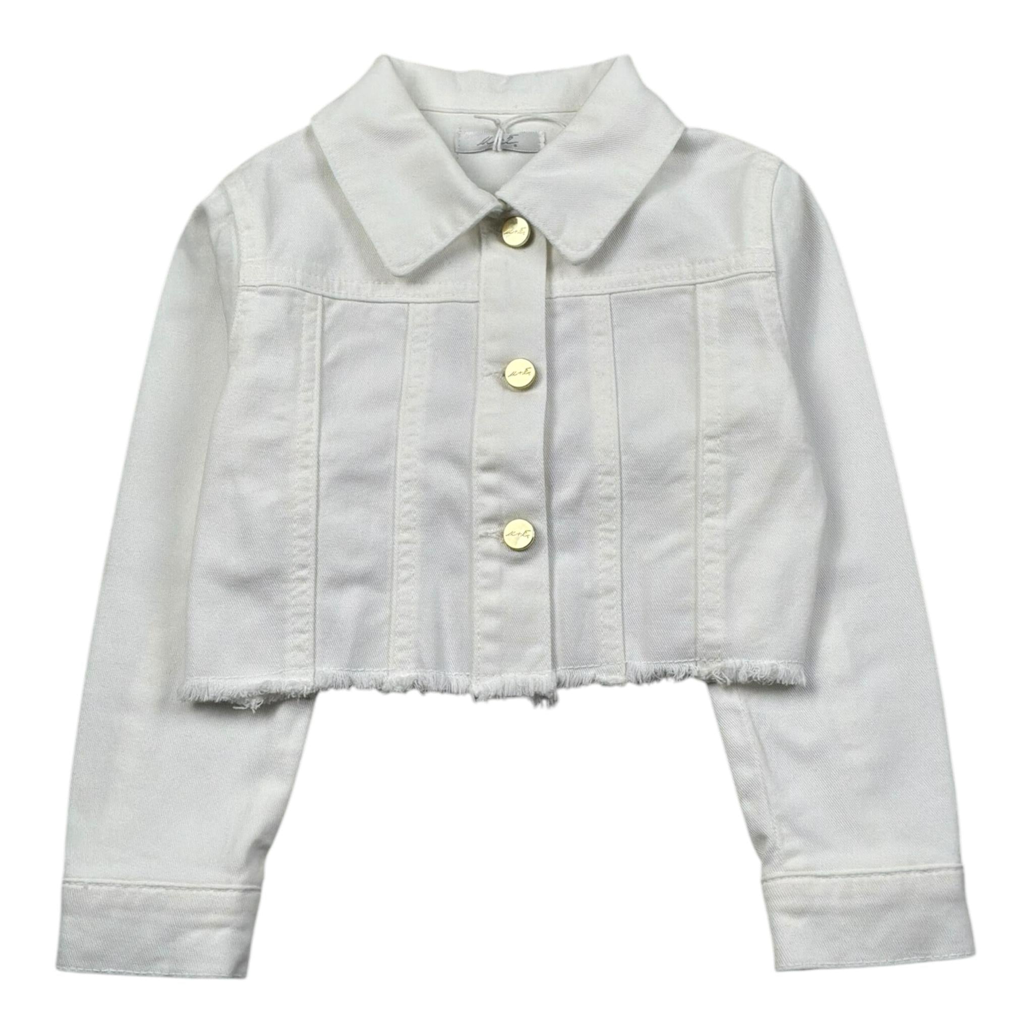M+E' Giubbino In Denim Tinta Unita per Bambina UE1694 BIANCO M+E' 