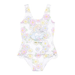 Monnalisa Costume Intero Tinta Unita con Stampa per Bambina 39E045J BIANCO MONNALISA 