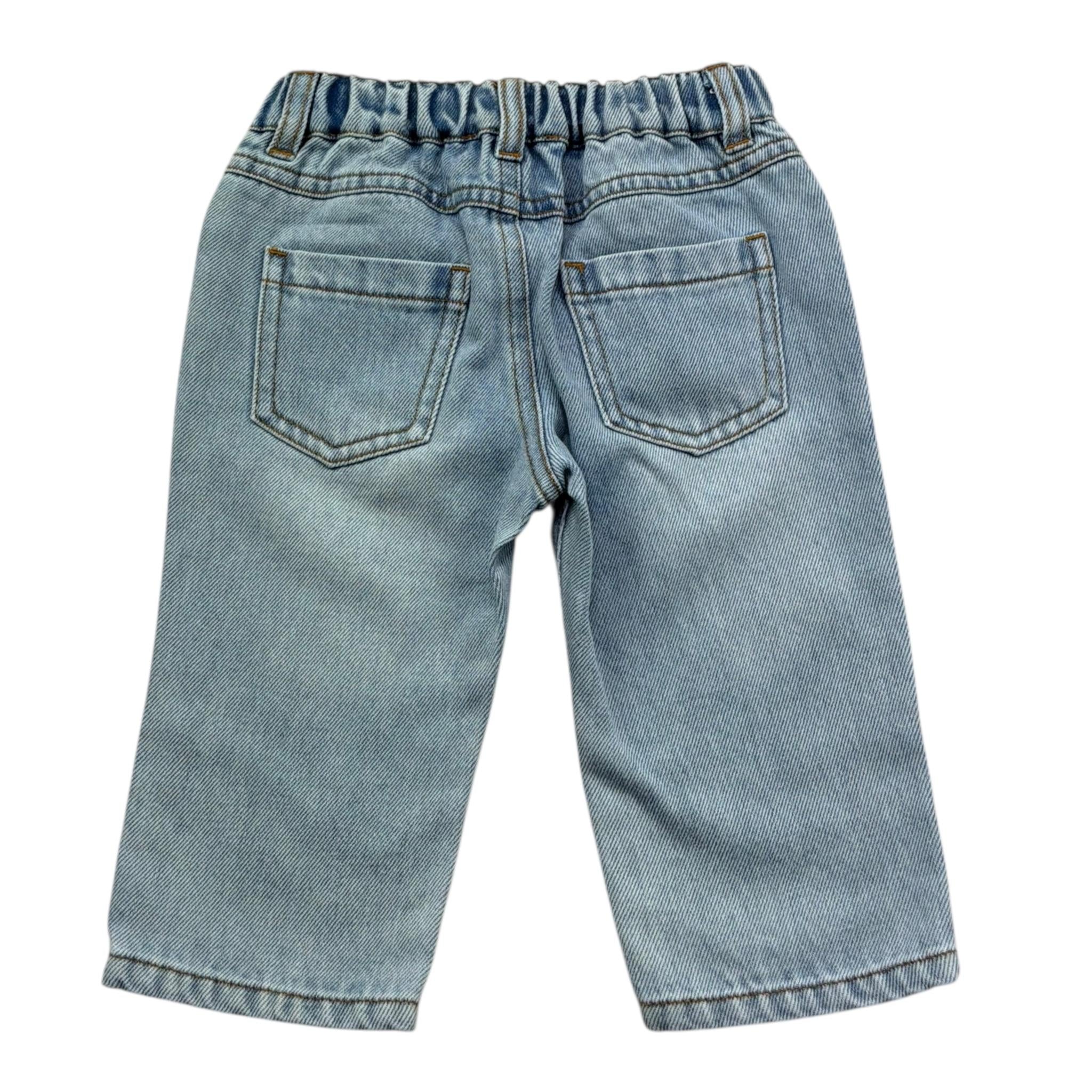 Moschino Jeans Tinta Unita con Elastico In Vita per Neonato MUP05T AZZURRO MOSCHINO 