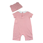 Moschino Set Pagliaccetto Tinta Unita-Cappello per Neonata MUY093 ROSA MOSCHINO 