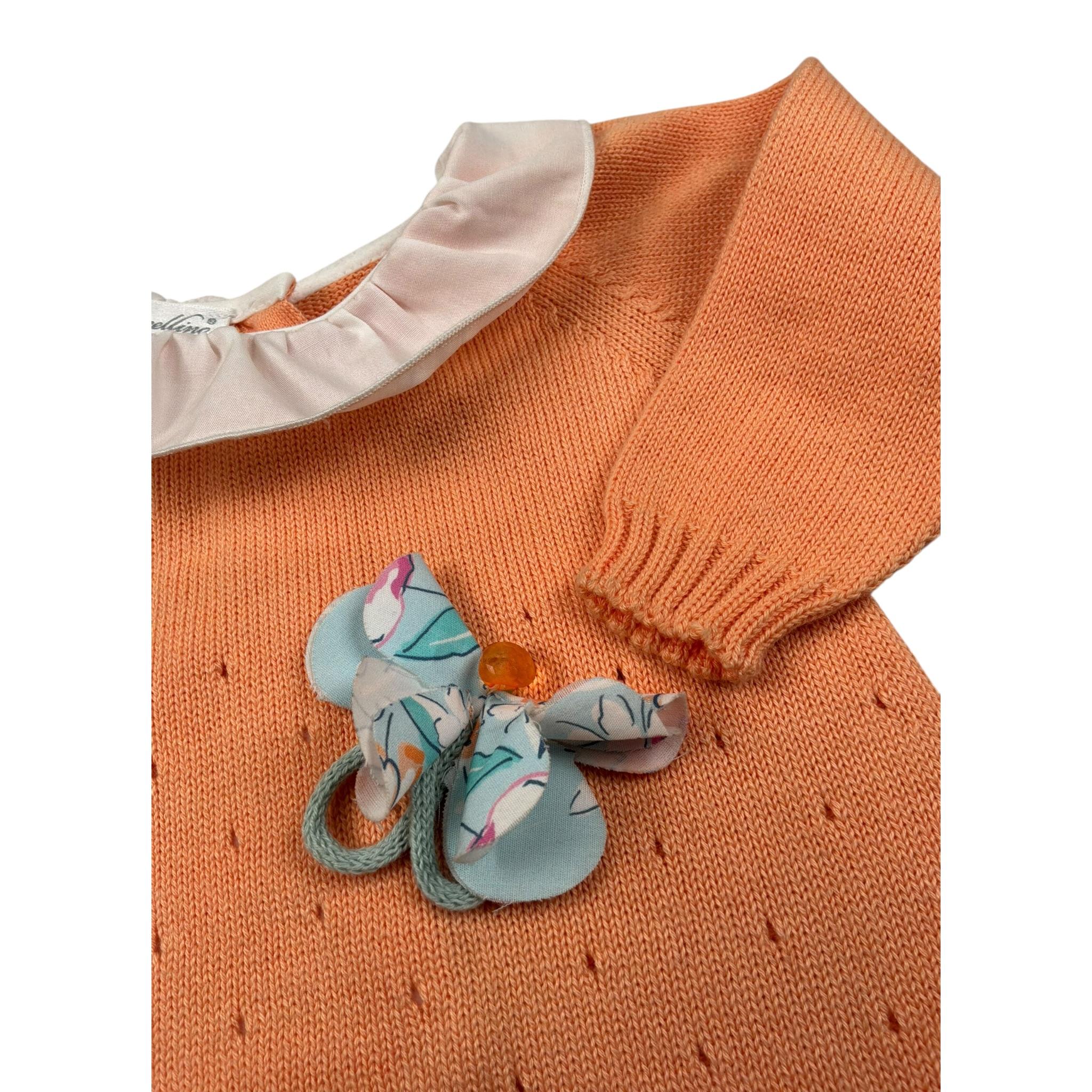 Barcellino Tutina Tinta Unita con Colletto per Neonata 111001 ARANCIONE BARCELLINO 