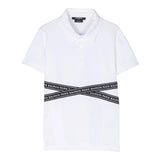 Balmain T-Shirt Girocollo Tinta Unita Con Stampa In Contrasto Bianco Per Bambino