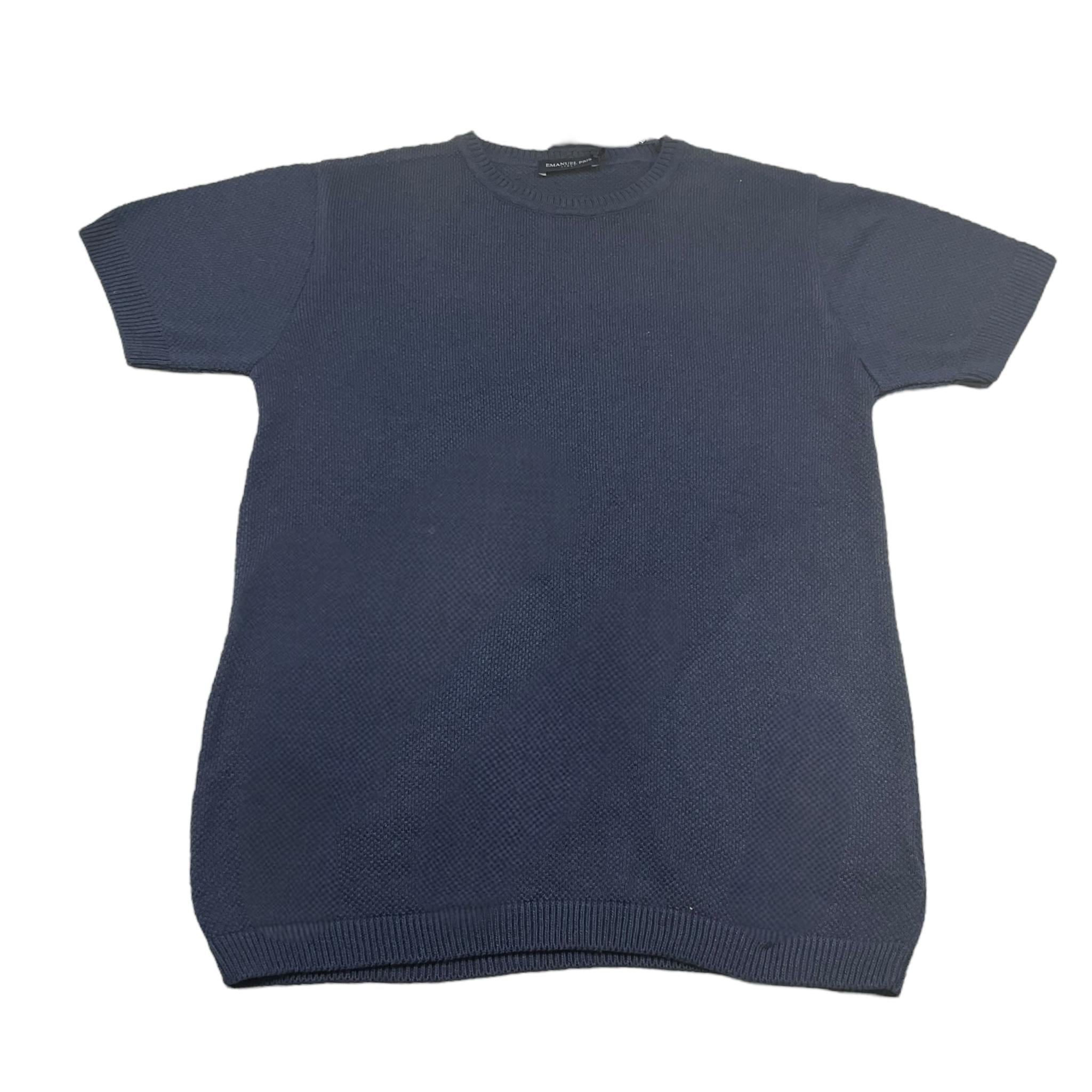 Emanuel Pris T-Shirt In Maglia Mezza Manica Tinta Unita per Bambino ETS3143R BLU EMANUEL PRIS 
