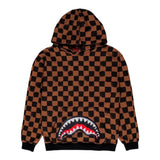Sprayground Felpa con Cappuccio Fantasia Quadri per Bambino SPY1151BRW MARRONE SPRAYGROUND 