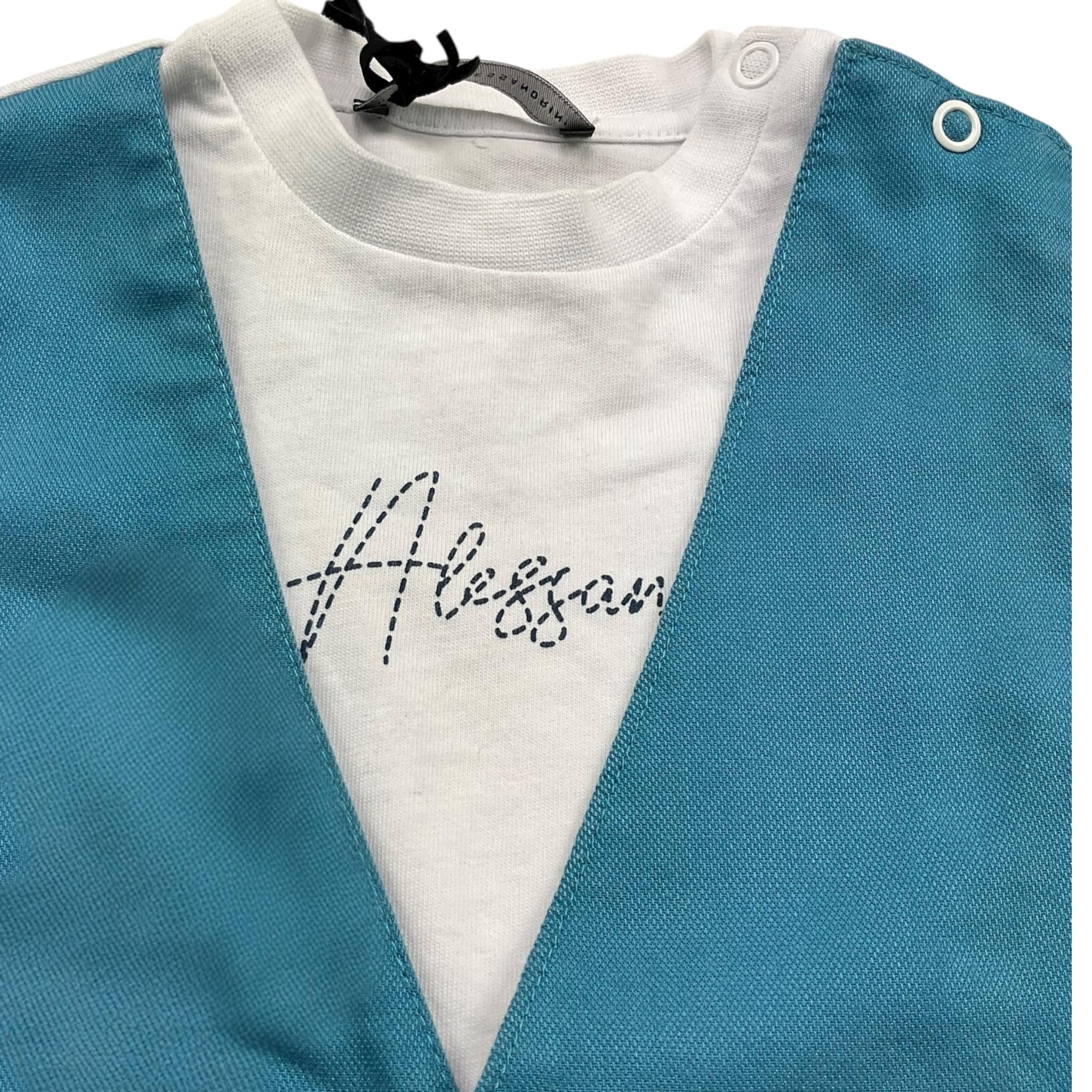 Daniele Alessandrini T-Shirt Girocollo con Gilet Finto per Neonato 1296MB0921 BIANCO DANIELE ALESSANDRINI 