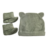 TEDDY E MINOU set cappello-babbucce tinta unita Verde per Neonato I24AC001M0137 VERDE TEDDY E MINOU 