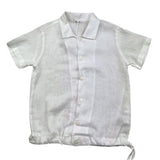 Le Bebe' Camicia Mezza Manica Tinta Unita Bianco per Neonato