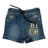 John Richmond Bermuda Tinta Unita In Denim con Elastico In Vita per Neonato RIP25048BEX BLU JOHN RICHMOND 