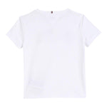 Tommy Hilfiger T-Shirt Girocollo Tinta Unita con Logo per Bambina KG0KG08525 BIANCO TOMMY HILFIGER 