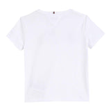 Tommy Hilfiger T-Shirt Girocollo Tinta Unita con Logo per Bambina KG0KG08525 BIANCO TOMMY HILFIGER 