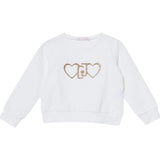 Liu Jo Felpa Chiusa Girocollo Tinta Unita con Logo per Neonata KA5014 BIANCO LIU JO 