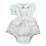 Barcellino Completo 2 Pezzi Camicia-Salopette per Neonata 120721 BIANCO BARCELLINO 