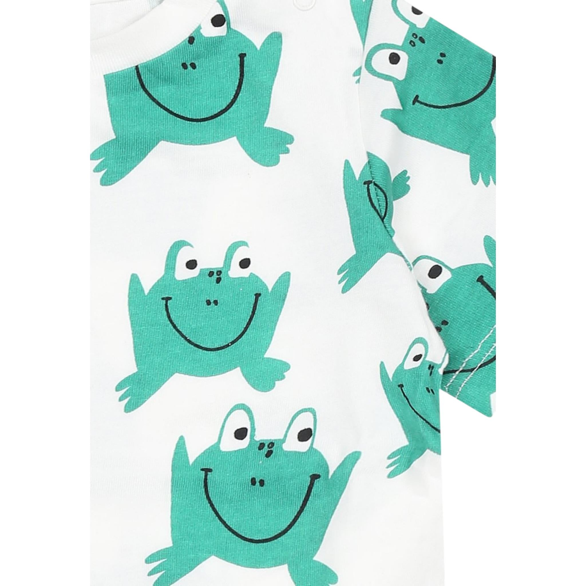 Stella Mccartney T-Shirt Girocollo Tinta Unita con Stampe Rana per Neonato TW8561 BIANCO STELLA McCARTNEY 