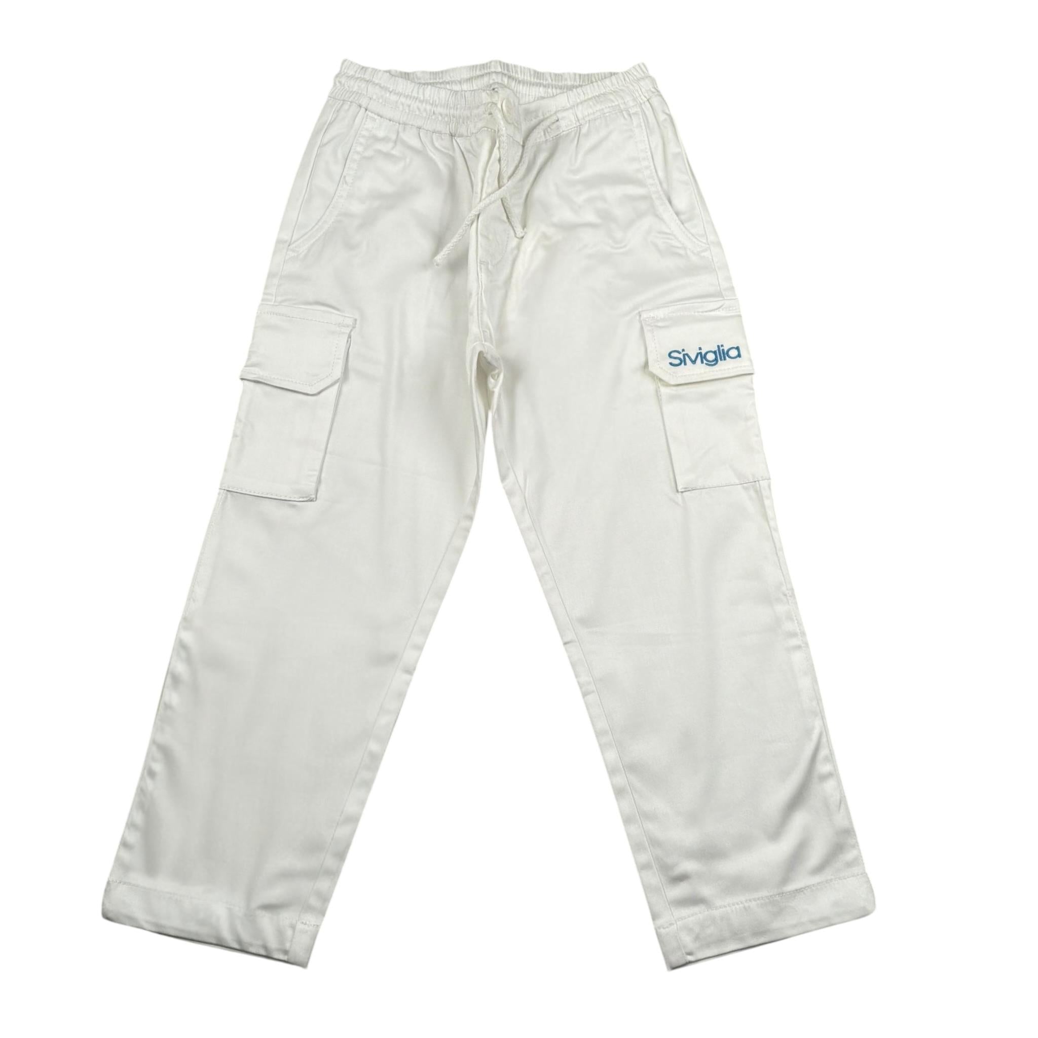 Siviglia Pantalone Tinta Unita con Elastico In Vita per Bambino SVJPT17239 BIANCO SIVIGLIA 