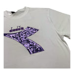 DIADORA t-shirt girocollo tinta unita con logo paillettat Bianco per Bambina F4DIJGTH072 BIANCO DIADORA 