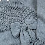 Le Coconne Tutina Tinta Unita con Applicazione Fiocco per Neonata LCN0586 BLU LE COCONNE 