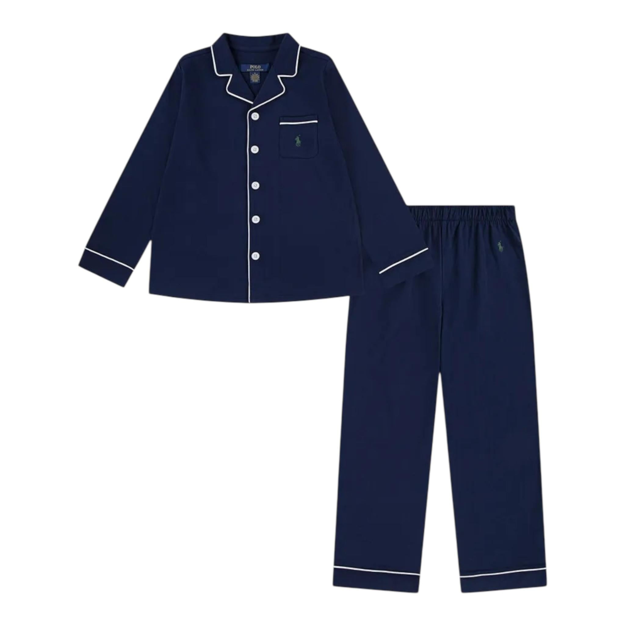 Ralph Lauren Completo 2 Pezzi Pigiama Shirt-Pantalone per Bambina 4P0279 BLU RALPH LAUREN 