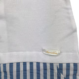 Barcellino Pagliaccetto Mezza Manica Bicolore Bianco/Blu per Neonato
