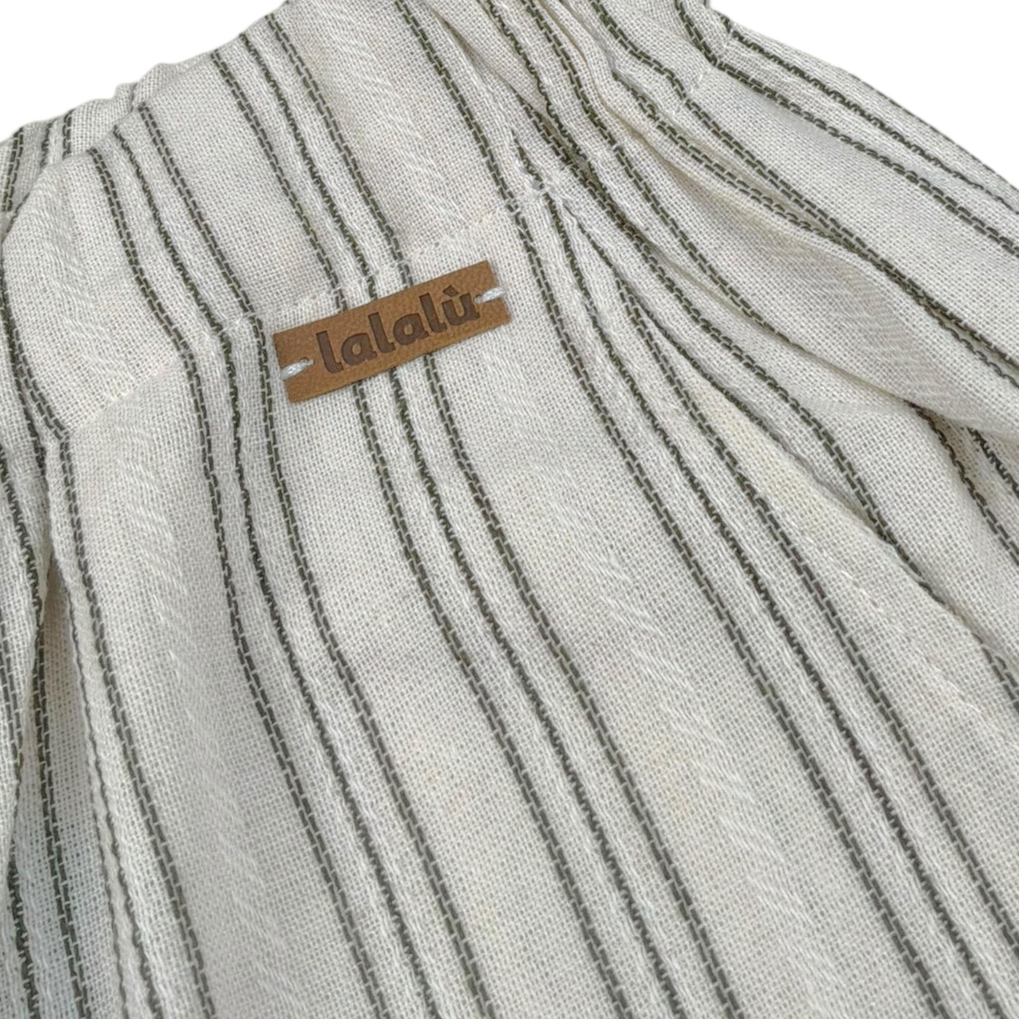 Lalalu' Bermuda Tinta Unita con Fantasia A Righe per Bambino BML50PB PANNA LALALU' 