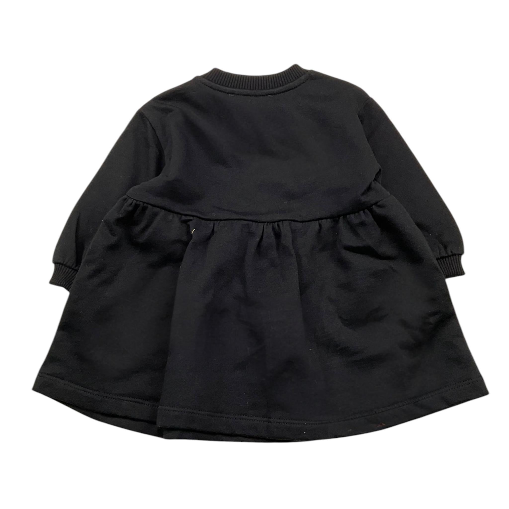MOSCHINO abito tinta unita girocollo con logo Nero per Neonata MDV0CU NERO MOSCHINO 