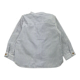 Zhoe & Tobiah Camicia Bicolore Con Collo Coreano E Fantasia A Righe Bianco/Azzurro Per Bambino