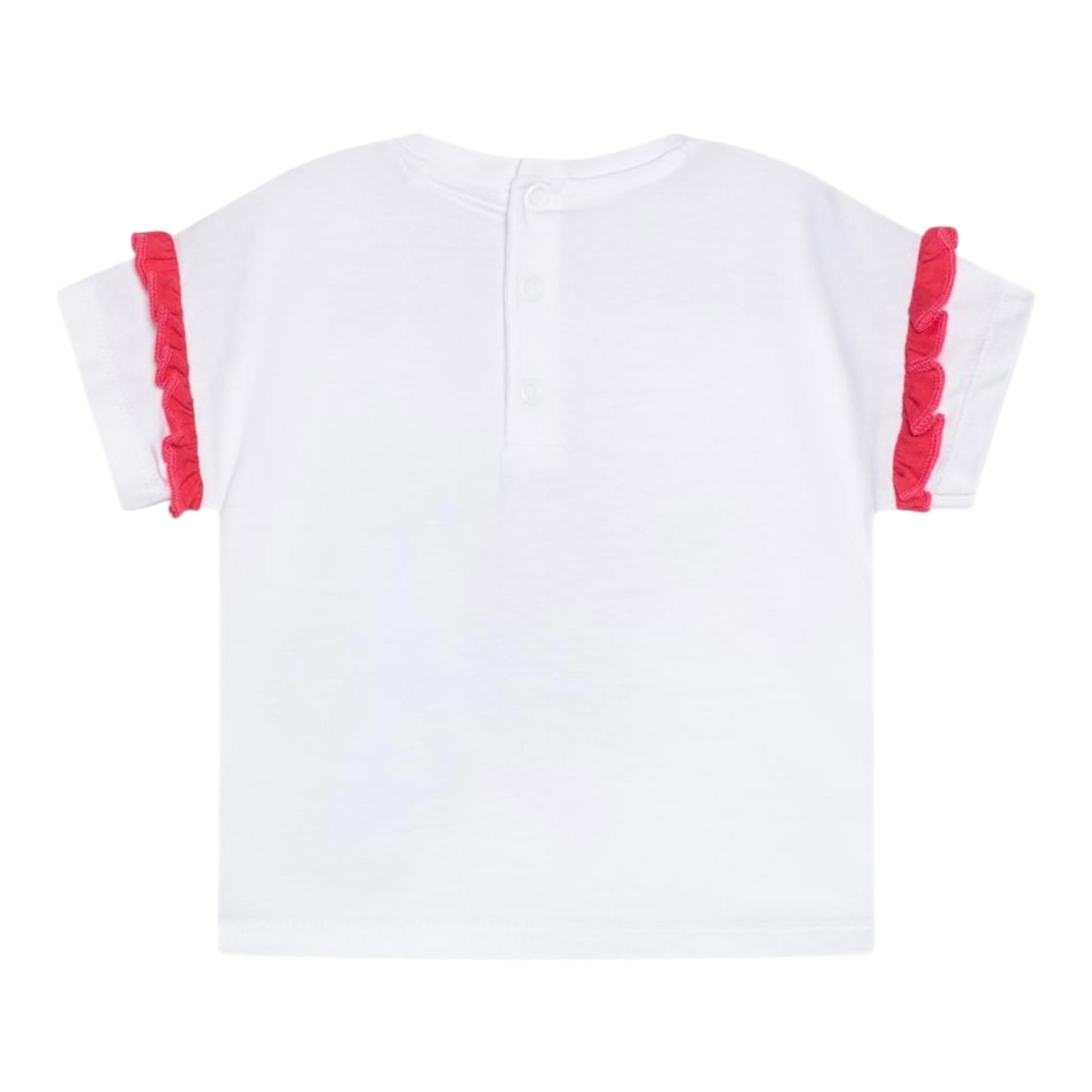 Guess T-Shirt Girocollo Tinta Unita con Stampa per Neonata K5RI12K6YW4XX BIANCO GUESS 